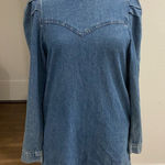 Free People  Blue Denim Long Sleeve Dress Sz4 Photo 0