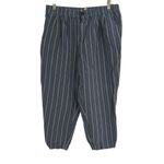 Madewell  Blue Linen-Blend Track Trousers in Stripe Size Medium style MD211 Photo 3