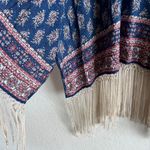 Abercrombie & Fitch Rare Blue Katina Kimono Fringe Robe Top Womens One Size Photo 4
