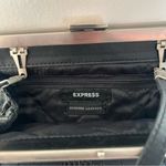 EXPRESS Vintage  Genuine Leather Purse Cutout Floral Detail‎ Thin Strap Black Photo 5