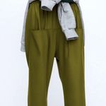 ZARA NWT Baggy Low Waisted Pants W Pockets Green Photo 1