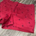 British Khaki  Women’s Chino Shorts Red/Navy Blue Anchor Print US Size 8 Photo 1