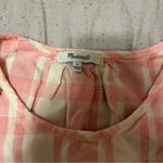Madewell  Petal Pink Gingham / Plaid Shift Cotton Tank Top with Tie Details Photo 2