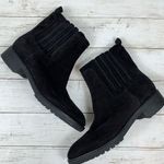 via spiga  Black Suede Leather Ankle Chunky Boots Moto Biker Classic All Black 10 Photo 0