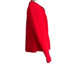 Briggs New York Red Quilted Jacket Striped Lining Silver Snaps Collared Photo 1