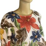 Alfred Dunner VTG  MULTI-COLOR FLORAL PRINT SHORT SLEEVE SWEATER WITH BEADS (L) Photo 5