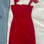 Pretty Little Thing  Red Tie Dress Photo 0