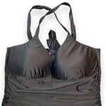 Mycoco Womens Swimsuit Swim Dress Black Ruched Tummy Adjustable Black Size 16 Photo 1