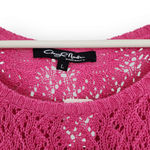 American Vintage Vintage Cheryl Nash Woodridge Y2K Neon Pink Crotchet Long Sleeve Top L Photo 2