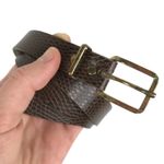 3/$30 Brown Snakeskin Skinny Belt w/Gold Buckle Photo 2