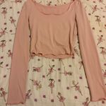 Light pink basic long sleeve cropped shirt Size XS Photo 0