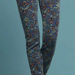 Pilcro and the Letterpress Blue Patterned Skinny Pants Corduroy waist 25 boho Photo 0