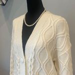 Nasty Gal Cream Cable Knit Cardigan Sweater oversized medium like new Photo 1