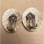 EUC Cloisonne Butterfly and Floral Earrings Gold Photo 5