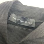 Naked Wardrobe Mock Neck Ribbed Long Sleeve Bodycon Mini Dress: Black Photo 5