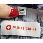 White Cross Butterfly Print Scrub Top‎ V Photo 2