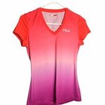 FILA  Womens Ombre Athletic  Sporty Workout Short Sleeve Sz S Photo 0