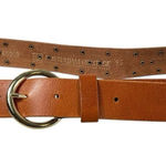American Heritage Amsterdam Heritage Cognac Brown Leather Belt Women’s Size M (95 CM) Studded Photo 0