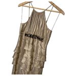 Adrianna Papell New Evening Dress Womens 2 Tiered Maxi Bolero Beaded Jacket Gold Photo 9