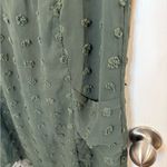 Elegant Dark Green Textured Midi Dress Size L Photo 1