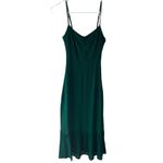 Reformation  Emersyn Dress Emerald Green Midi Ruffle Hem Sweetheart Size 0 Photo 3