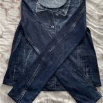 ZARA NWT denim print navy blue long sleeve top blouse, size S unique boho Photo 6