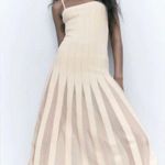 ZARA Sheer Pleated Knit Dress Photo 0