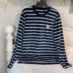 Disney Cozy Mickey Mouse Donald Duck Fluffy Striped Pullover M Comfy Womens Photo 5