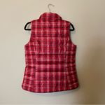 Lands' End Lands’ End Red Plaid Zippered Vest Photo 6