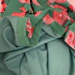 Who What Wear Green Floral Midi Dress Womens Small Ruffles Lined Photo 4