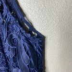 Bardot  Floral Lace Halter Navy Blue Pencil Sheath Dress Cocktail Formal Size 4 Photo 4