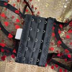 Sexy Black Sheer Red Hearts Lingerie Corset Bra Top Large NWOT Photo 3