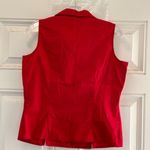 Hillard & Hanson  Womens Stretch Red Sleeveless Button-Up Shirt - Size M Photo 1