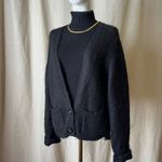 Vintage 80s 90s Worthington Taiwan Mohair Blend Soft Fuzzy Black Cardigan Size M Photo 1