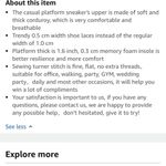 Pep Step Platform Corduroy black lace up sneakers size 8 Photo 12