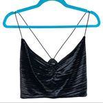 Wild Fable Crush Velvet Black Ribbed Cropped Tank Top Photo 0