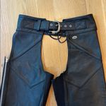 Vtg Harley Davidson Women’s Chaps Black Leather Biker Riding Gear Size Medium Photo 1