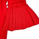 525 America Fringe Ruffle Bell Quarter Sleeve Red Knit Pullover Blouse Top Photo 3