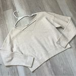 Babaton Lita Sweater cashmere cotton vneck crop womens Cream small contemporary Photo 4