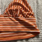 H&M 3X knitted orange stripe cropped halter top Photo 1