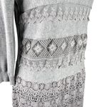 Sundance  Lovely Day Sweater Dress Medium Gray Lace Crochet Photo 6