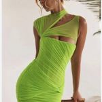 House Of CB NEW  Adrie Neon Green Cutout Gathered Minidress Size S Photo 0