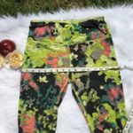 None Green Abstract Workout Running Leggings Size Small Photo 3