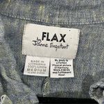 Flax ‎ 100% Linen Blue Zip Up Lightweight Jacket Size MEDIUM Photo 4