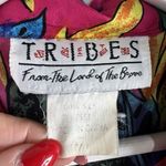 TRIBES Medium M Silk Top Button Up Shirt Pink Floral Sleeveless Collared 90s Photo 3