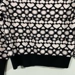Maeve by Anthropologie Black & White Heart Print Boat Neck Sweater Size XS Photo 7