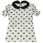 Forever 21 Y2K Mint Green Cartoon Print Peter Pan Collar Top Size Small Photo 5