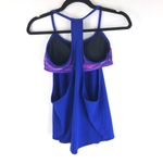 Tyr. Womens Tankini Top Built In Bra Racerback Cutouts Removable Cups Blue S Photo 1