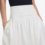 Madewell White Smocked-Waist Poplin Midi Skirt Size Large Photo 4