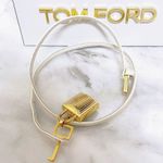 Tom Ford Authentic Patent Ivory & Gold Padlock Anklet / Ankle Bracelet Photo 4